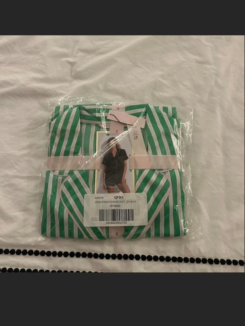 Victoria's Secret Green & White Striped Pajama Set